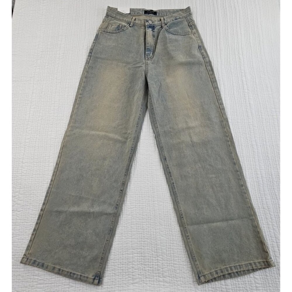 NEW Cotton Candy Korea Jeans Women's L (30x30) Light Wash Wide‎ Leg NWT Y2K